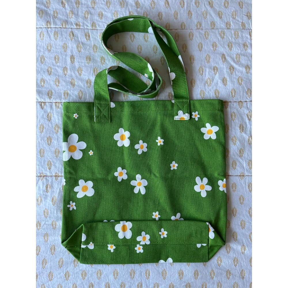 Rare Big Bud Press Bob Baker Marionettes Green Daisy Tote Bag - Picture 2 of 3